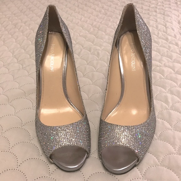 Enzo Angiolini Sparkly Silver 4” Heels, Size 8.5 - Picture 3 of 7